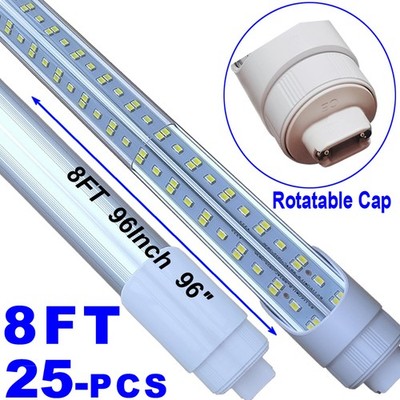 T8 8FT R17D HO LED Tube Light Bulbs 144W 8Foot LED Shop Light 6500K V-shaped 96 