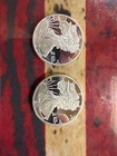 (2) Walking liberty Silver Eagle SMI $1 Dollar 1oz  .999 Fine Silver 2.012 Ozt