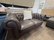Brown Chesterfield Sofa 2 Seater Leather
