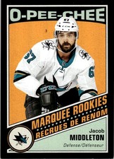2019-20 O-Pee-Chee Retro Black Border Jacob Middleton Rookie 023/100 San Jose