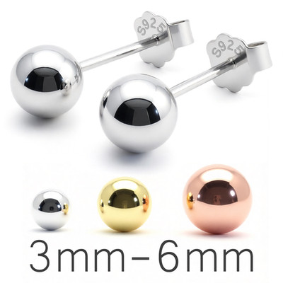 Ohrringe Ohrstecker 925 Silber 3mm-6mm Damen Stecker Gold, rosegold vergoldet