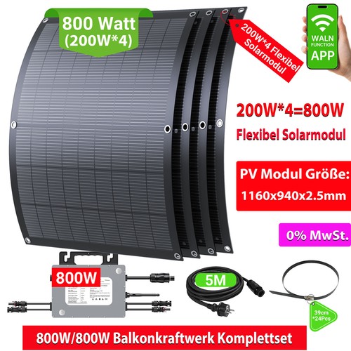 LIONSHEE Balkonkraftwerk 800W Photovoltaik Komplettset | Wechselrichter 800W APP - Bild 1 von 24