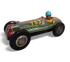 Vintage Yonezawa Japan TIN FRICTION JET Y-53 Open wheel RACER Toy