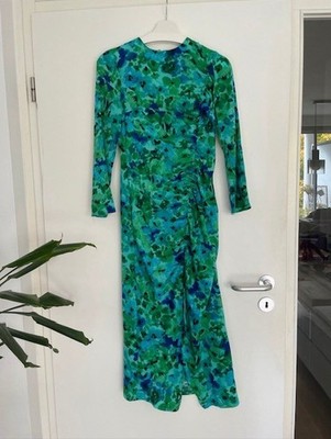 Zara Kleid Gr. XS Zustand 1A Muster Grün Fashion Blogger Style Chic Modern