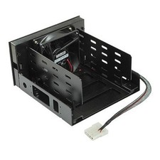 EverCool Dual 5.25 in. Drive Bay to Triple 3.5 HDD Cooling Box Black