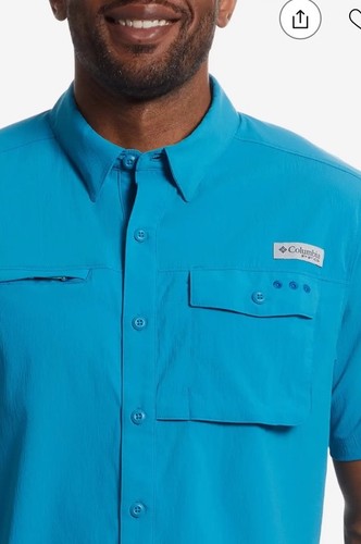 Columbia Men’s WILD CAST SS Fishing Shirt Sz. 2XL NEW FO0621-462 BLUE ECHO - Picture 2 of 4