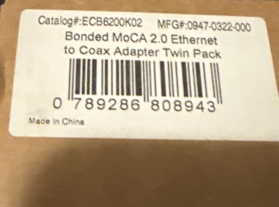 **NEW** Actiontec Bonded MoCA 2.0 Ethernet to Coax Adapter - Black, Pack of 2 - Image 2 of 2