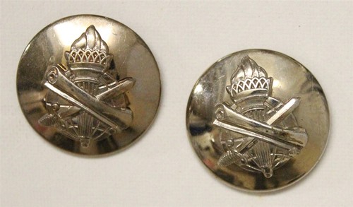U.S. Army Enlisted Collar Pin pair 7877 - Civil Affairs - domed, silver, c/b - 第 1/1 張圖片