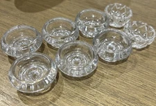 1870S EAPG CLEAR FLINT LEAD GLASS OPEN SALT DISHES 8 PCS PLAIN PRESSED