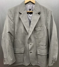 Jack Nicklaus Blazer Men 44R Gray Wool 12 Pocket Jacket Sport Coat Travel