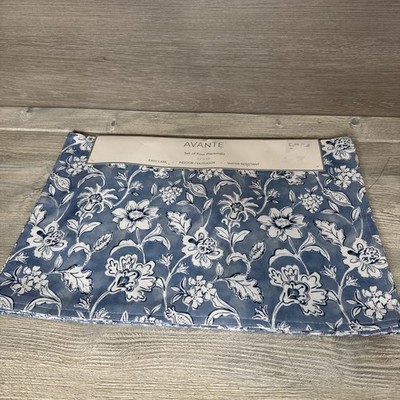 AVANTE~ Set of 4 Blue and white floral pattern 13''x19'' Placemats Cotton -NWT