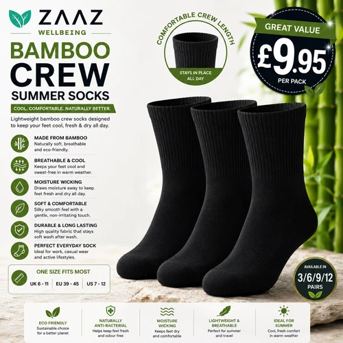 6 or 12 Pairs Men’s Bamboo Extra Wide Diabetic Socks Loose Non‑Elastic Soft Top