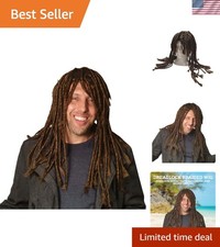 Dreadlock Braided Wig For Men Hippie Gangster Beach Bum Reggae Rasta Man Drea...