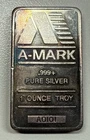 A-Mark 1 oz .999+ Fine Silver Bar | Vintage Bullion | 1 Troy Ounce | Toned