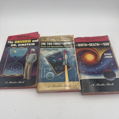 Lot Of 3 Mentor Books The Universe & Dr. Einstein, Infinity & Birth Death of Sun