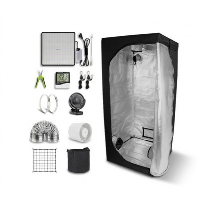 Grow Set 60x60x140cm 50W Full-Spectrum LED Growbox Zelt Abluft Komplett