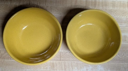 2 Yellow Frankoma Bowls-Frankoma 6X-mint