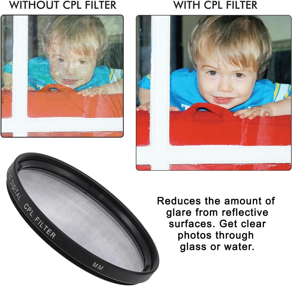 30mm Circular Polarizer Filter CPL Lens for DSLR Camera, Reduce Glare Reflection - Image 4 of 4