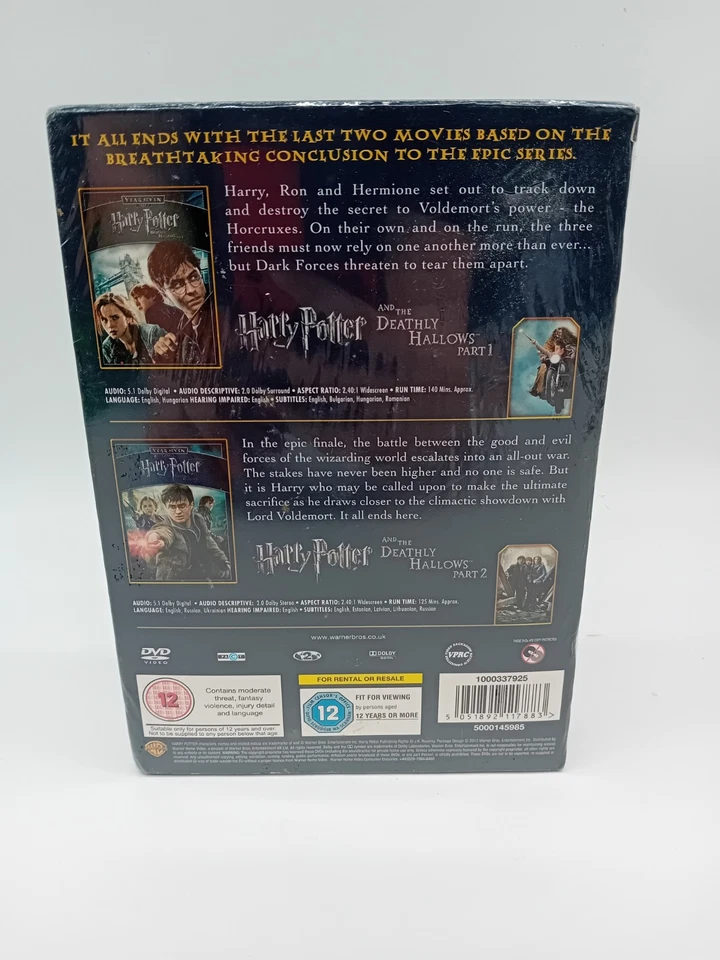 Harry Potter & The Deathly Hallows Part 1 & 2 DVD Movie Box Set Brand New - Image 3 of 4