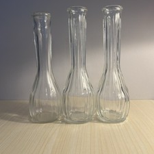 Set Of 3 Glass Bud Vases Clear Glass