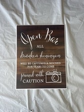 Open Bar Sign. Perfect For Weddings Or Events