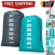 Laundry Bag,2 Pack Travel Laundry Bags for Dirty Clothes,Large Laundry Bags f...