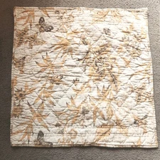 POTTERY BARN Shams Euro Hand Embroidered Floral Birds Butterflies Linen Set Of 2