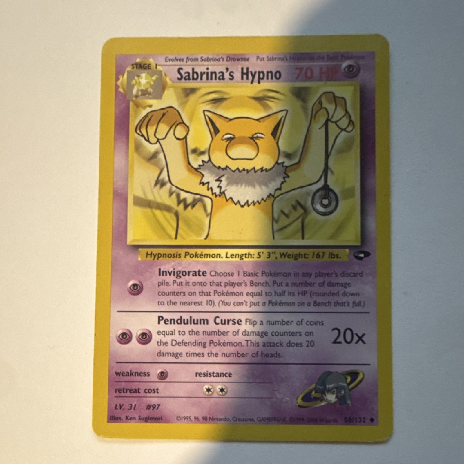 Pokémon Gym Challenge Uncommon Regular Sabrina's Hypno 56/132 HP70 English