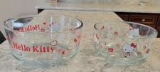 Pyrex Hello Kitty Glass Bowl Bowls Containers Christmas Valentines Day Lot of 2