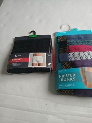 Men's Boxershorts Bundle 8 Pair Medium Hipster & Trunk Matalan & TU