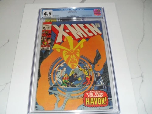 The X-Men #58 (1969) CGC 4.5 VG+ 1st app. Havok in costume!! WH-OFFWHT pp!! Vntg