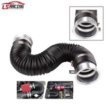 Silver 3''76mm Flexible Car Cold Air Intake Hose Filter Pipe Telescopic Tube Kit