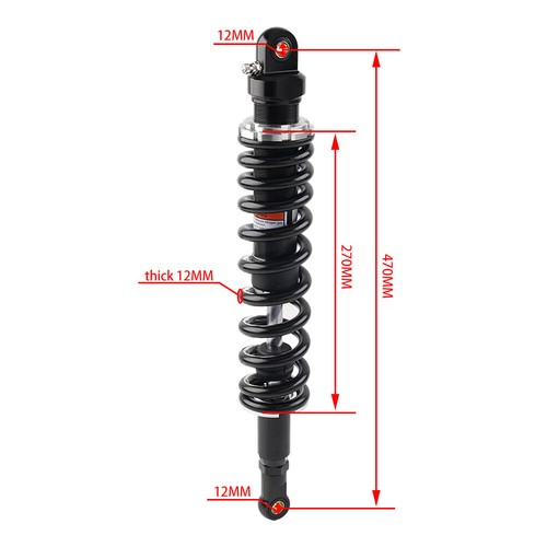 12mm 470mm Shock Absorber Fit Quad Dirt Bike Adirt Bike ATV Beach Vehicle Kart - Picture 13 of 13