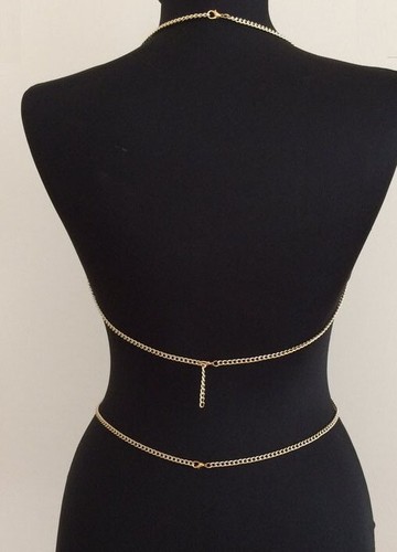 Metal Body Women Beach Accessories Sexy Bra Chest Chain Necklace Jewellery