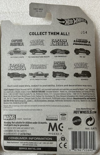 2015 Hot Wheels Captain America Themed Hot Wheels Cars Complete Set Of 8 - Picture 15 of 22
