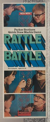 Rattle Battle Game Quick Draw Marble Action 36 1970 Parker Brothers Complete 