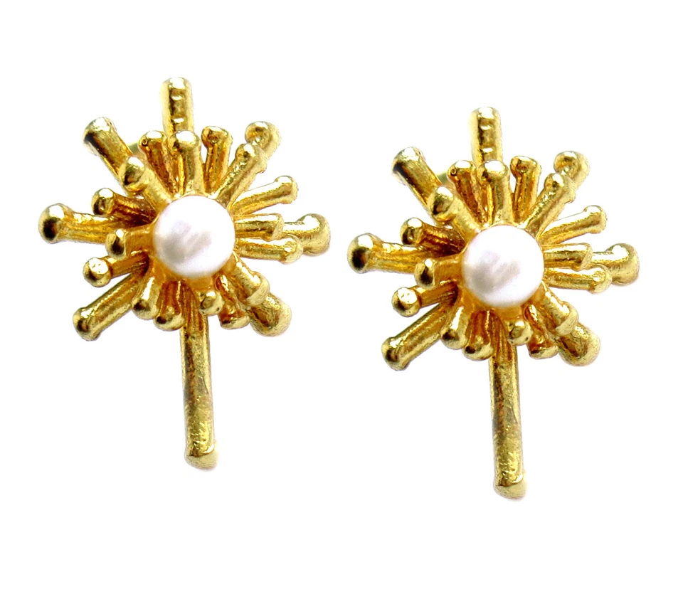 Ohrstecker Perle Mini ca. 2 cm lang vergoldet inkl. Geschenkbox IFE724