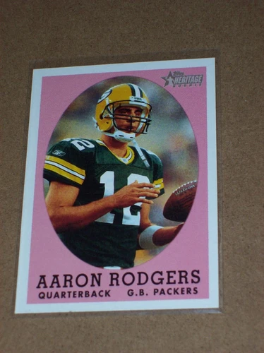 2005 Topps Heritage Football Aaron Rodgers Rookie card #344 1958 Topps design