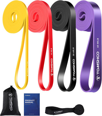 Set de bandas de resistencia para ejercicios, incluye bolsa, anclaje y tiras.