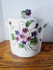 Vintage Lefton Sweet Violets 7'' H Canister/Storage Jar