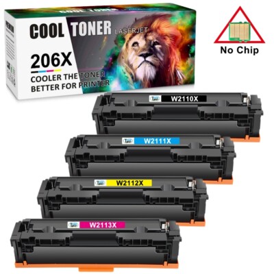 206A/X W2110A/X Toner Cartridges No Chip For HP LaserJet Pro MFP M283cdw M282nw