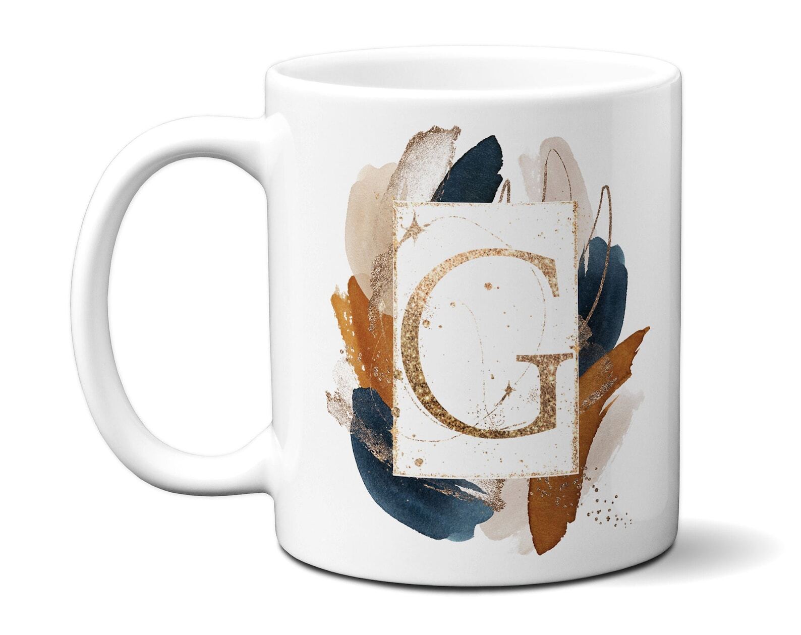 Personalized Name & Initial Letter Monogram Floral Alphabet Mug For Mom Moth