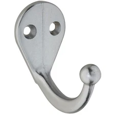 Stanley/National N274-175 Satin Chrome Clothes Hooks - 2Pk
