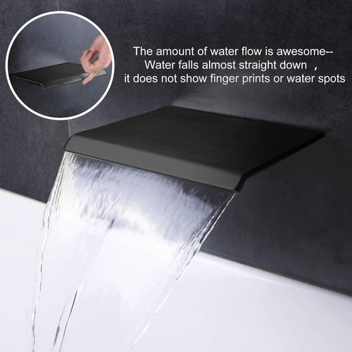 3 Function Shower Faucet Set System Black Rainfall Shower Head Combo Tub Filler - Picture 6 of 8