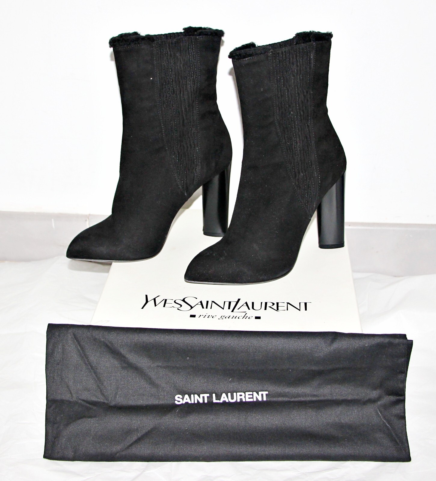 Stivali in pelle scamosciata YVES SAINT LAURENT Charlotte 105 Half Shearlind US 8 IT 38 $1640