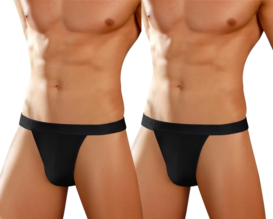 Herren String Baumwolle Sexy Tanga Slips 2erc Pack G-string Unterwäsche - Bild 3 von 4