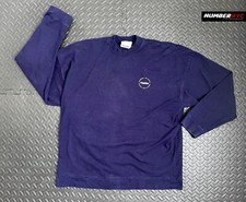 VINTAGE 90's VIACOM LONG SLEEVE BLUE SHIRT USA ONE SIZE BLOCKBUSTER EMPLOYEE MTV