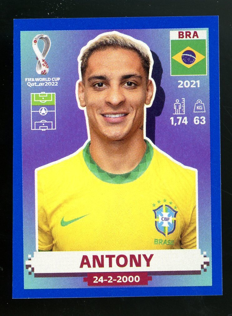 2022 カタールW杯カード アントニー ブラジル代表 2022 Fifa World Cup Panini Sticker Blue Parallel ANTONY