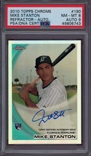 MIKE GIANCARLO STANTON 2010 Topps Chrome RC #190 Refractor #/499 ~ PSA 8 AUTO 9