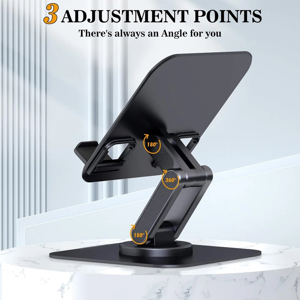 For iPad iPhone Stand 360 Adjustable Phone Tablet Holder Home Office Accessories - Image 4 of 4